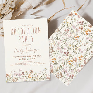 Convites Wildflower Bloom Festa de formatura Boho