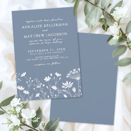 Convites Wildflower Blue Wedding