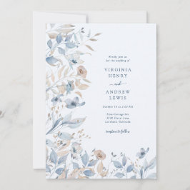 Convites Wildflower Boho Blue Weding