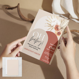 Convites Wildflower Boho Chá de fraldas Invite - Sexo Neutr