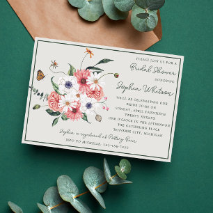 Convites Wildflower Boho Floral Chá de panela