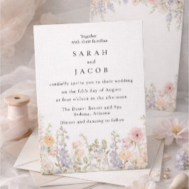 Convites Wildflower Boho Garden Wedding Invitation