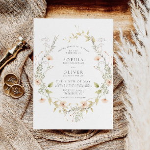 Convites Wildflower Boho Modern Elegant Wedding