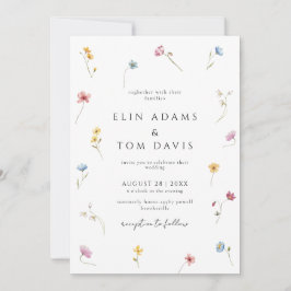 Convites Wildflower Botanical Floral Wedding Invitation