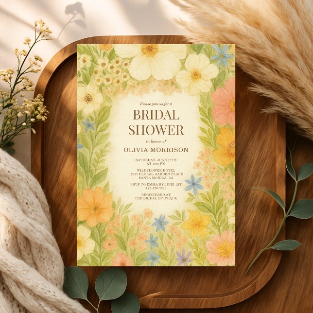 Convites Wildflower Botanical Garden Floral Bridal Shower (Criador carregado)