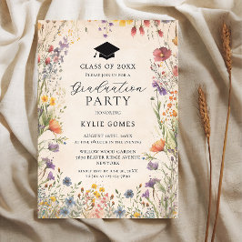 Convites Wildflower Botanical Graduation Party Invitation