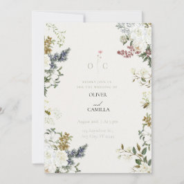 Convites Wildflower Botanical Wedding Invitation Template 