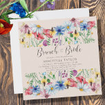 Convites Wildflower Bridal Brunch com Bride Floral<br><div class="desc">Brunch de flor selvagem com o chá de panela BrBide com flores silvestres de cor d'água. Esta design botânica russa tem fronteiras bonito de flores silvestres, incluindo o trevo e o bluebell da flor da papoila-margarina. Uma floral moderna elegante com tema de jardim boêmico e feminino. Por favor, navegue na...</div>