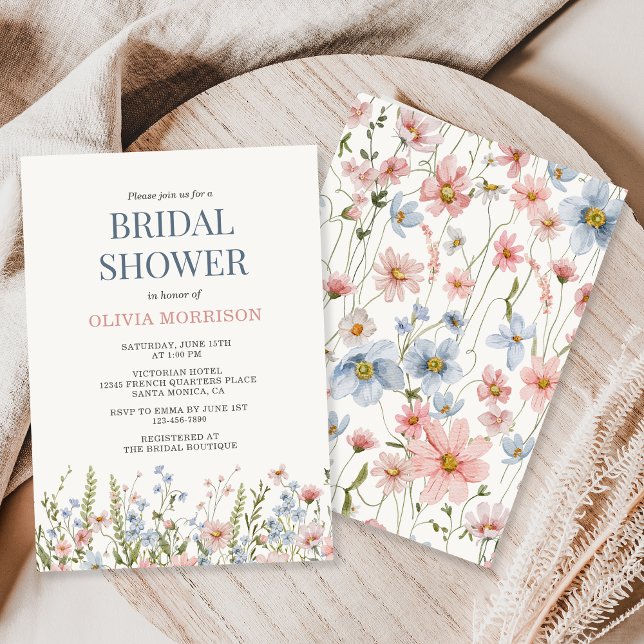 Convites Wildflower Bridal Shower (Criador carregado)