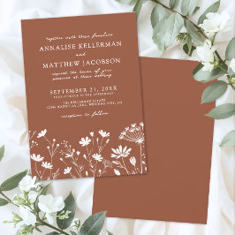 Convites Wildflower Burnt Orange Wedding
