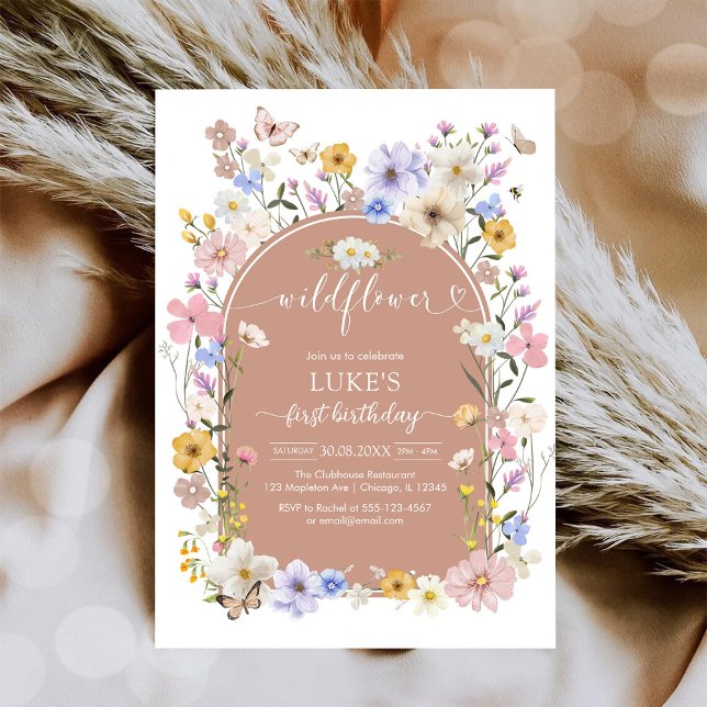 Convites Wildflower Butterfly Girl Birthday Invitation (Criador carregado)