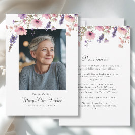 Convites Wildflower "Celebration of Life" Photo Funeral 