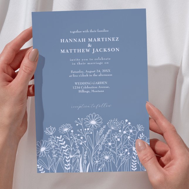 Convites Wildflower Elegant Boho Wedding (Criador carregado)