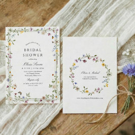 Convites Wildflower Elegant Floral Garden Bridal Shower