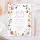 Convites Wildflower Floral Baby Brunch<br><div class="desc">Celebre sua chegada ao bebê com este convite para Chá de fraldas Floral de Flor de Flor Selvagem! O design é perfeito para qualquer chá de fraldas,  e vem com rótulos correspondentes para compartilhar as notícias felizes. Wildflower Floral Baby Brunch</div>