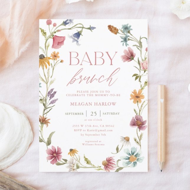 Convites Wildflower Floral Baby Brunch (Criador carregado)