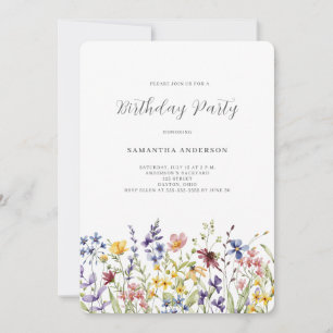 Convites Wildflower Floral Birthday