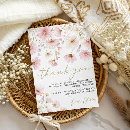 Convites Wildflower Floral Birthday Thank You Card