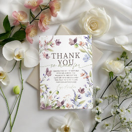 Convites Wildflower Floral Birthday Thank You Card