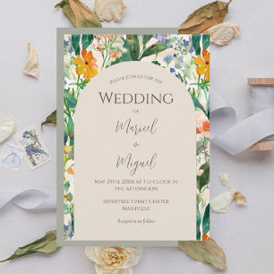 Convites Wildflower Floral Modern Wedding