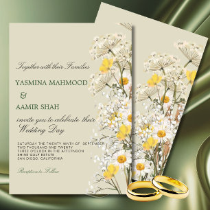 Convites Wildflower Floral Sage Modern Weds