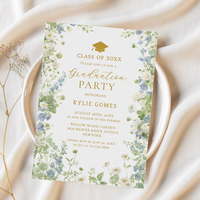 Convites Wildflower Garden Graduation Party Invitation (Criador carregado)