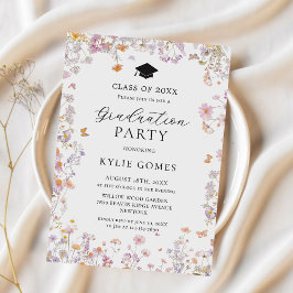 Convites Wildflower Garden Graduation Party Invitation