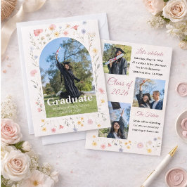 Convites Wildflower graduation invitation