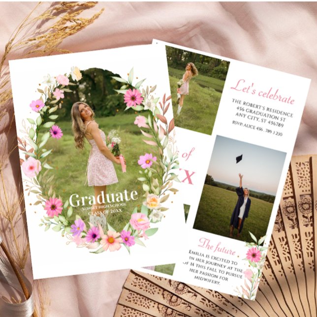 Convites Wildflower Graduation Party photo (Criador carregado)