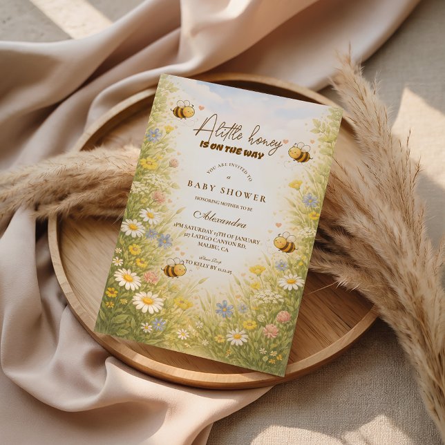 Convites Wildflower Honey Meadow Baby Shower (Criador carregado)