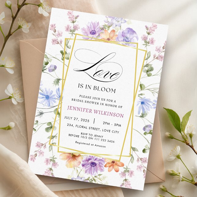Convites Wildflower Love está em Bloom Chá de panela (Wildflower Love is in Bloom Bridal Shower Invitation)