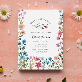Convites Wildflower Love está em Bloom Chá de panela