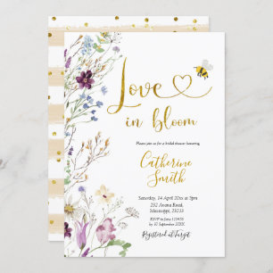 Convites Wildflower Love está em Bloom Chá de panela Invita