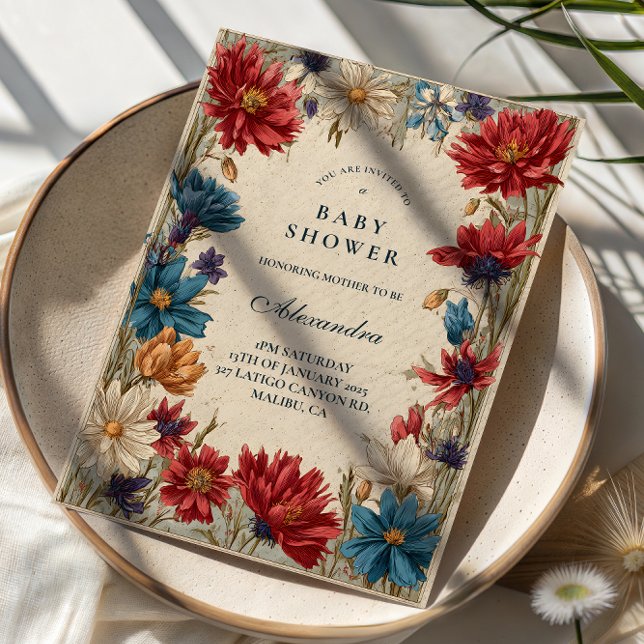 Convites Wildflower Meadow Baby Shower (Criador carregado)