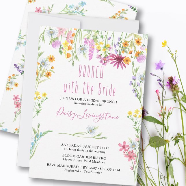 Convites Wildflower Meadow Bridal Brunch com a Noiva (Criador carregado)