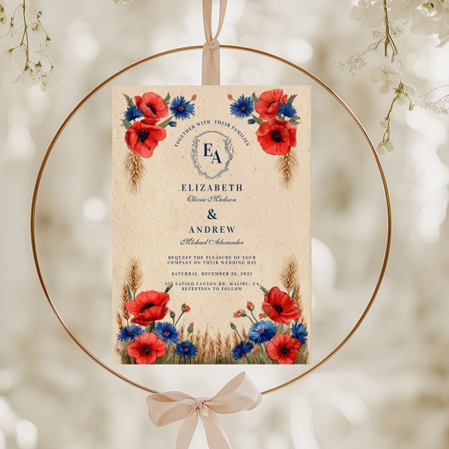 Convites Wildflower Meadow Rustic Wedding (Criador carregado)