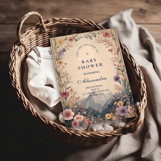 Convites Wildflower Mountain Baby Shower (Criador carregado)