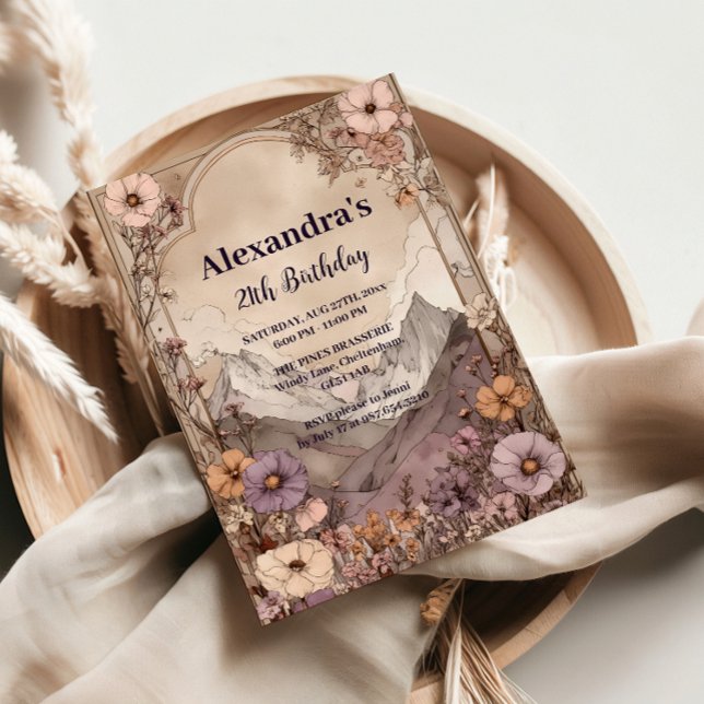 Convites Wildflower Mountain Birthday Elegance (Criador carregado)