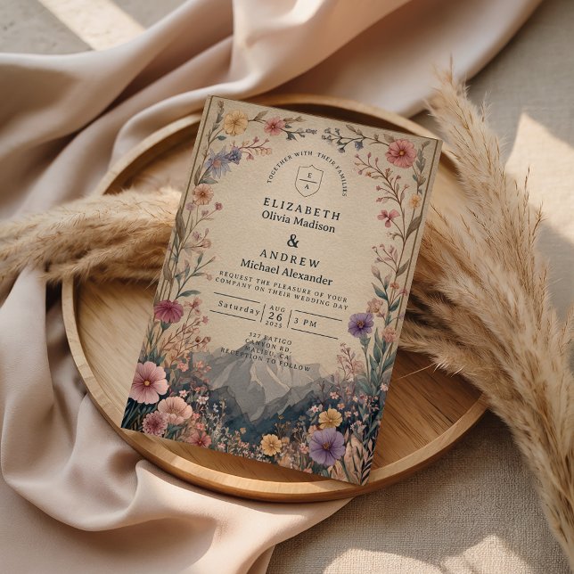 Convites Wildflower Mountain Botanical Wedding (Criador carregado)