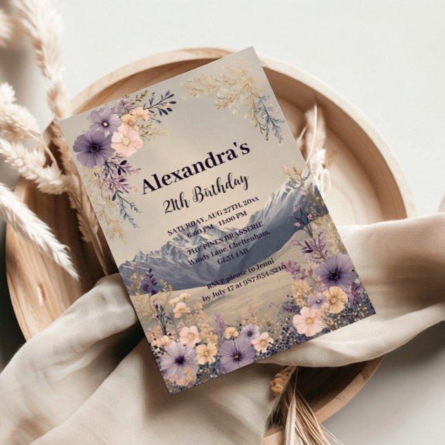 Convites Wildflower Mountain Milestone Celebration (Criador carregado)