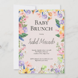 Convites Wildflower Primavera Watercolor Baby Brunch