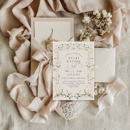 Convites Wildflower Rustic Boho Floral Wedding