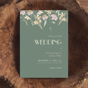 Convites Wildflower Sage Deco Wedding