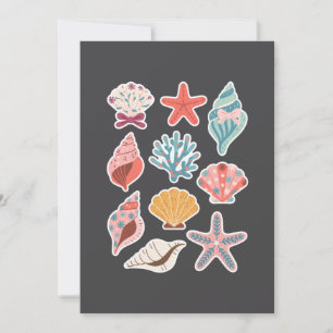 Convites Wildflower Seashell Clam Summer Vibes Floral Beach