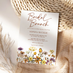 Convites Wildflower Terracotta Boho Bridal Brunch
