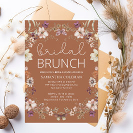 Convites Wildflower Terracotta Bridal BrunChá de panela