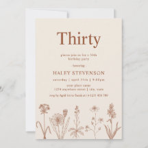 Wildflower Trinta Beige Terracotta aniversário de 