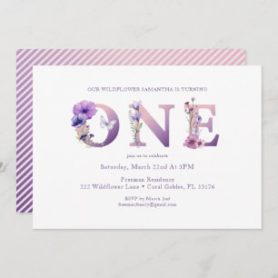 Convites Wildflower Turning One Birday