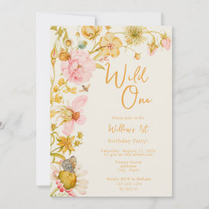 Convites Wildflower Um primeiro aniversario