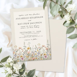 Convites Wildflower Watercolor Boho Floral Wedding